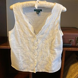 Vintage Ivory Lace Lauren Ralph Lauren Lace Vest